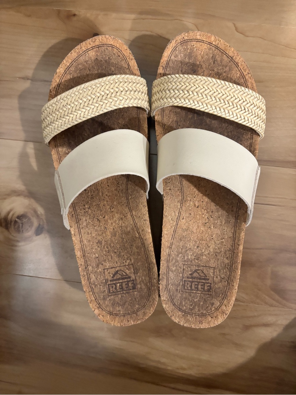 Reef Women's Two-Strap Slide Sandals in Natural Cream Size 9.5